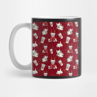 Christmas westies red pattern Mug